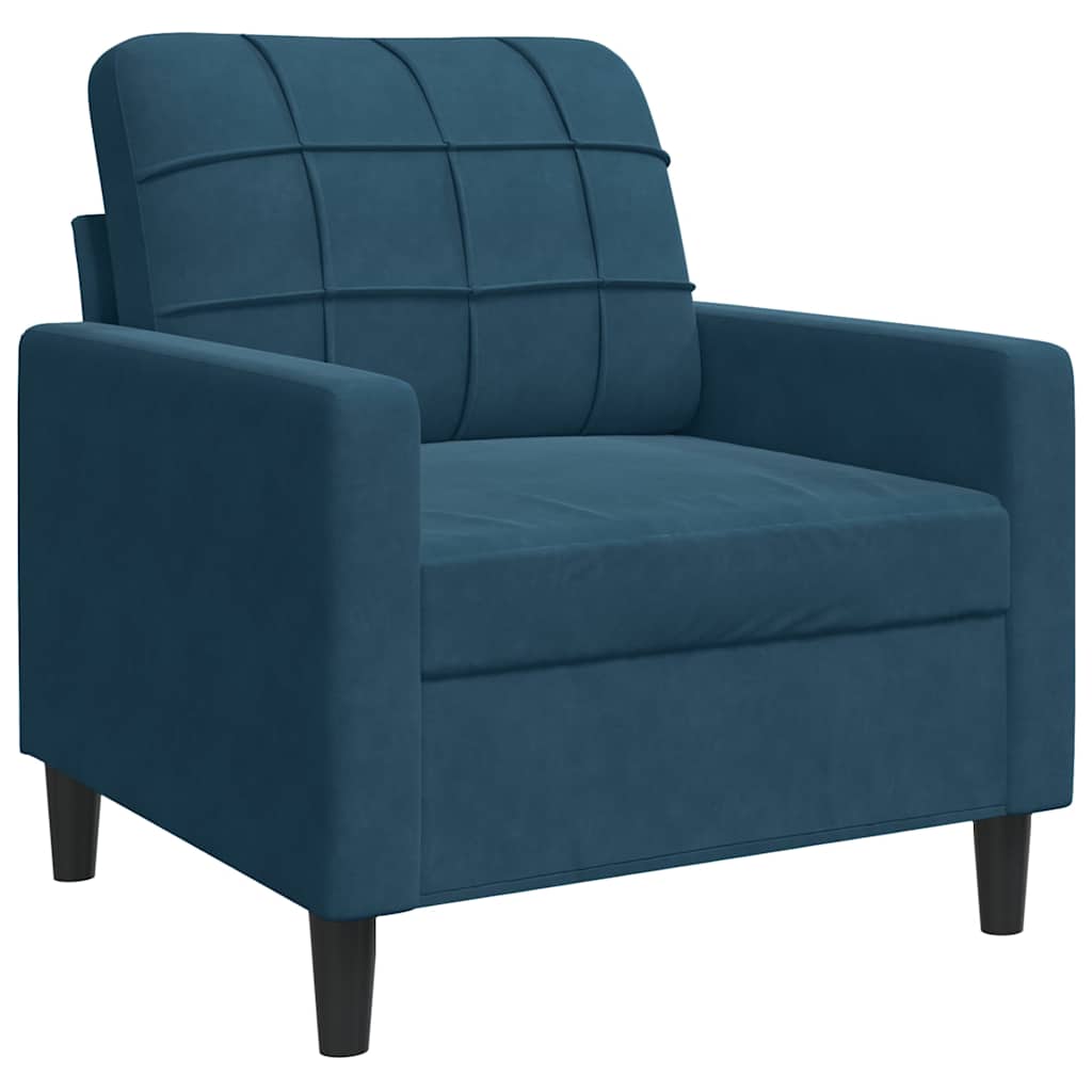 vidaXL Ensemble de canapés 4 pcs avec coussins et traversins velours bleu