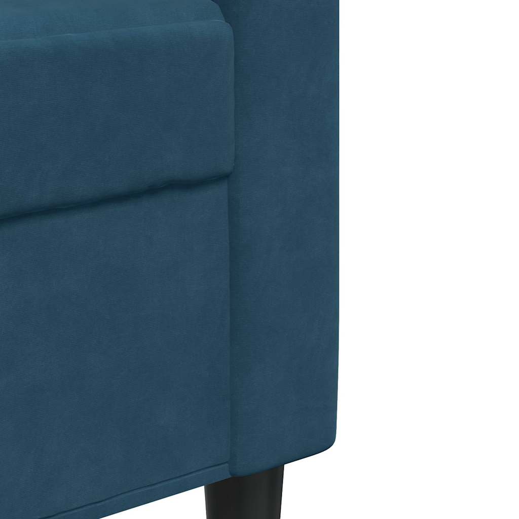 vidaXL Ensemble de canapés 4 pcs avec coussins et traversins velours bleu