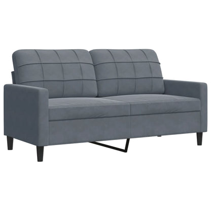 vidaXL 4-tlg. Sofagarnitur mit Kissen Dunkelgrau Samt