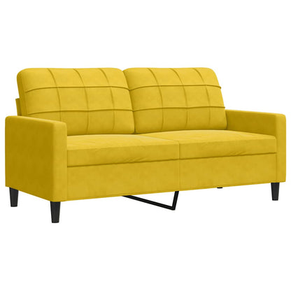 vidaXL 4-tlg. Sofagarnitur mit Kissen Gelb Samt