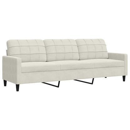 vidaXL 4-tlg. Sofagarnitur mit Kissen Creme Samt