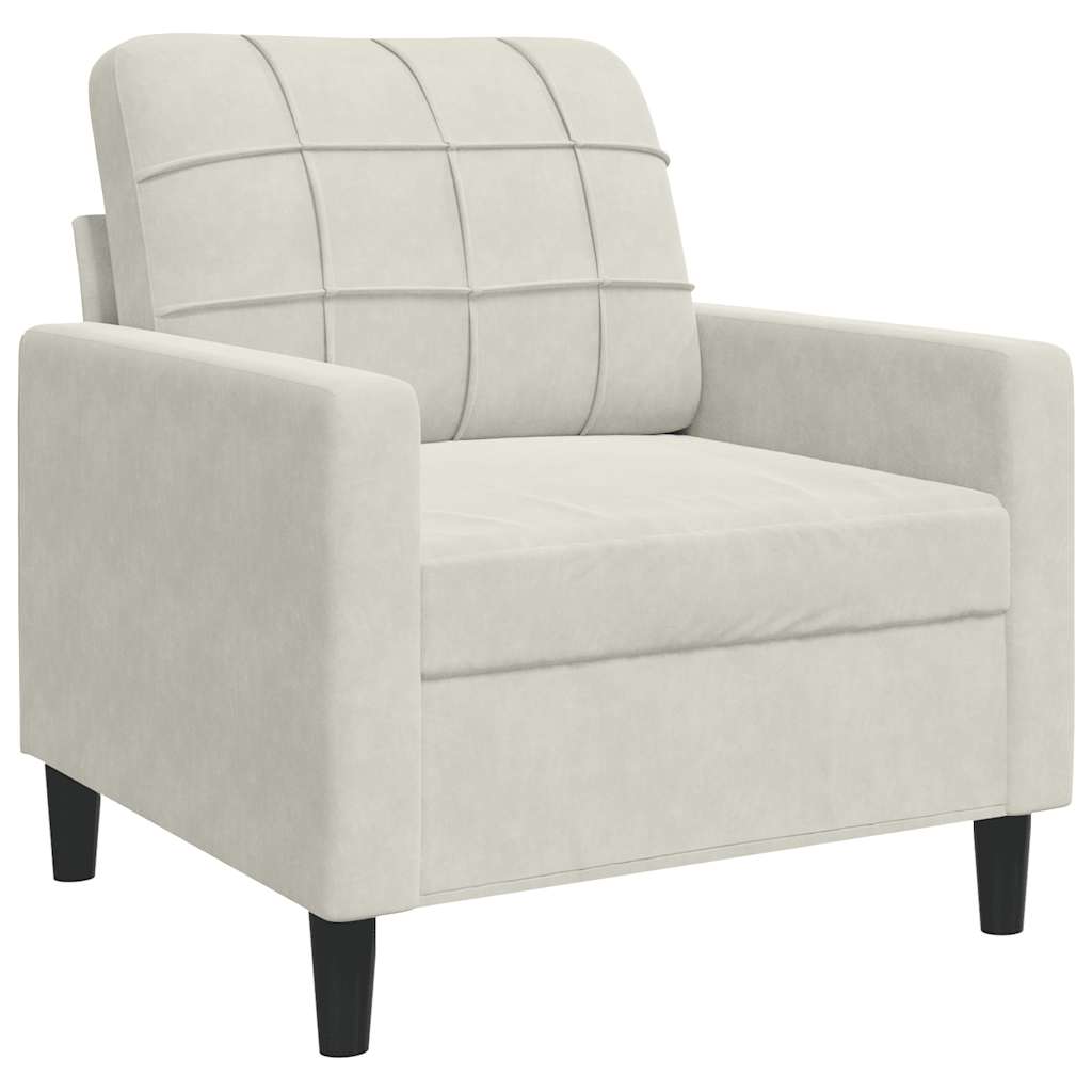 vidaXL 4-tlg. Sofagarnitur mit Kissen Creme Samt