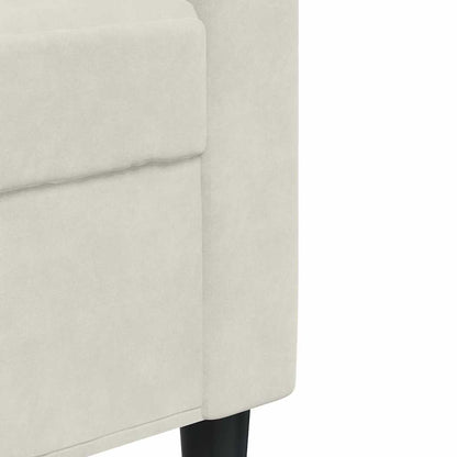 vidaXL 4-tlg. Sofagarnitur mit Kissen Creme Samt