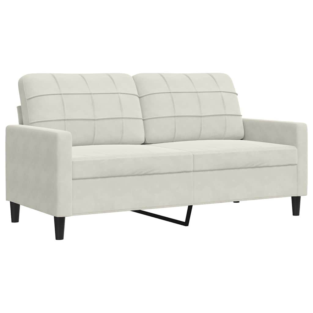 vidaXL 4-tlg. Sofagarnitur mit Kissen und Nackenrollen Creme Samt