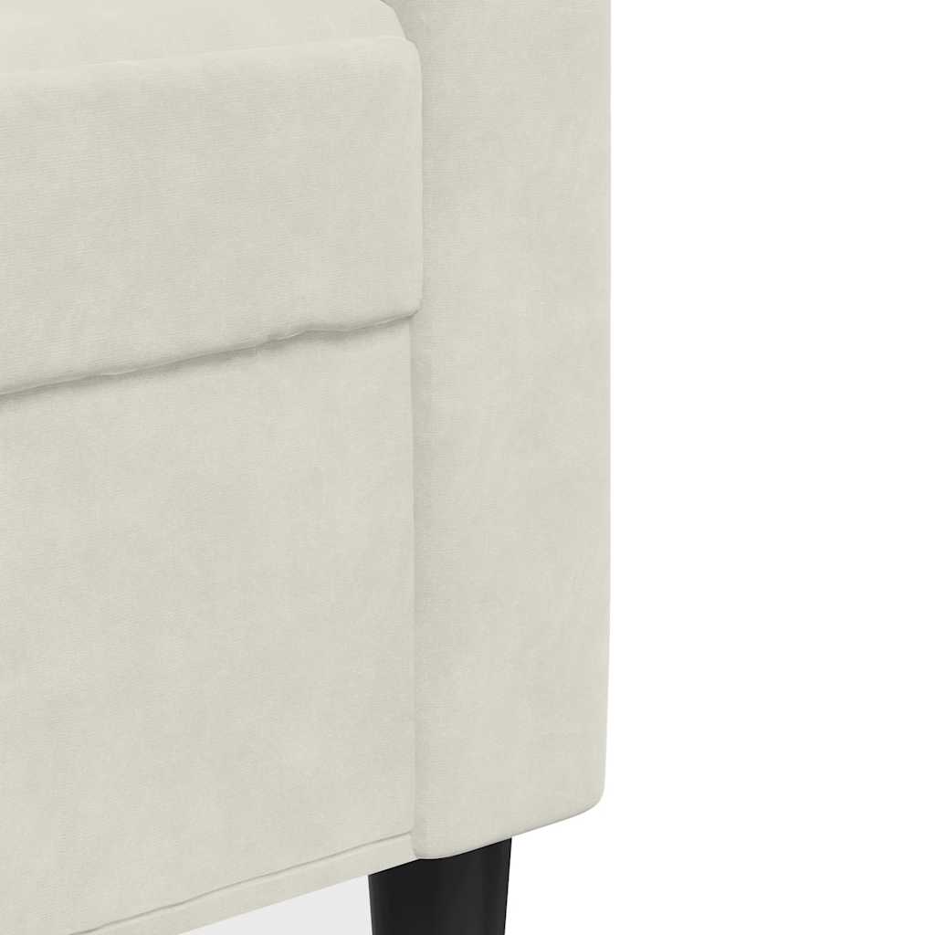 vidaXL 4-tlg. Sofagarnitur mit Kissen und Nackenrollen Creme Samt