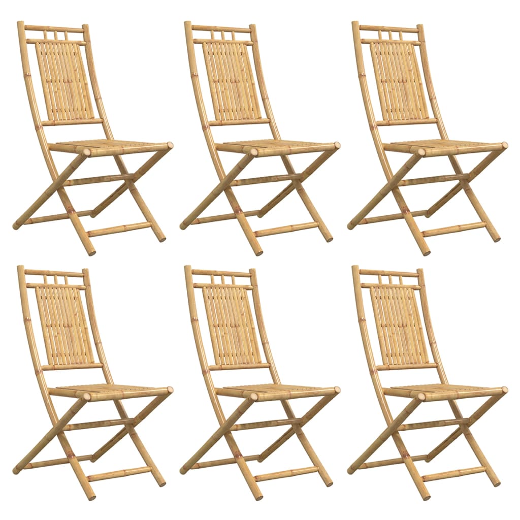 vidaXL Chaises de jardin 6 pcs. Pliantes 46x66x99 cm Bambou