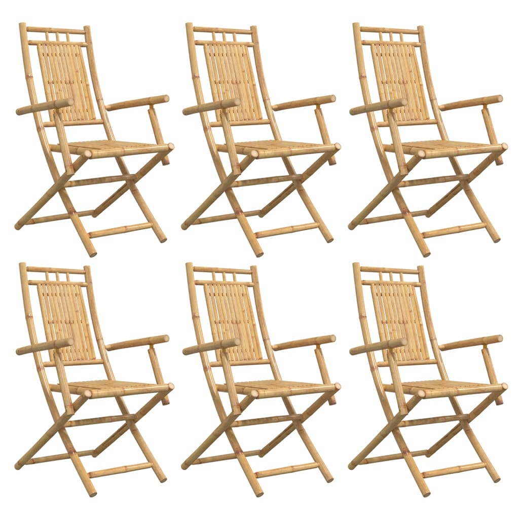 vidaXL Gartenstühle 6 Stk. Klappbar 53x66x99 cm Bambus