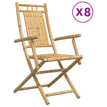vidaXL Chaises de jardin pliantes 8 pcs 53x66x99 cm Bambou