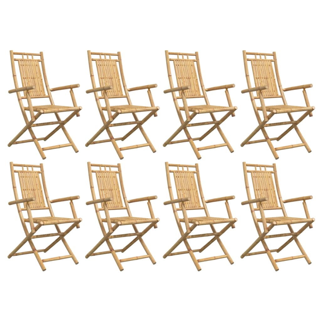 vidaXL Chaises de jardin pliantes 8 pcs 53x66x99 cm Bambou