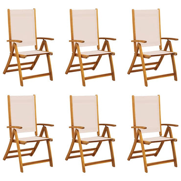 vidaXL Chaises de jardin 6 pcs Pliantes Bois d'acacia massif et textilène