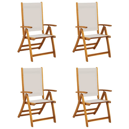 vidaXL Chaises de jardin 4 pcs Pliables Bois d'acacia massif et textilène