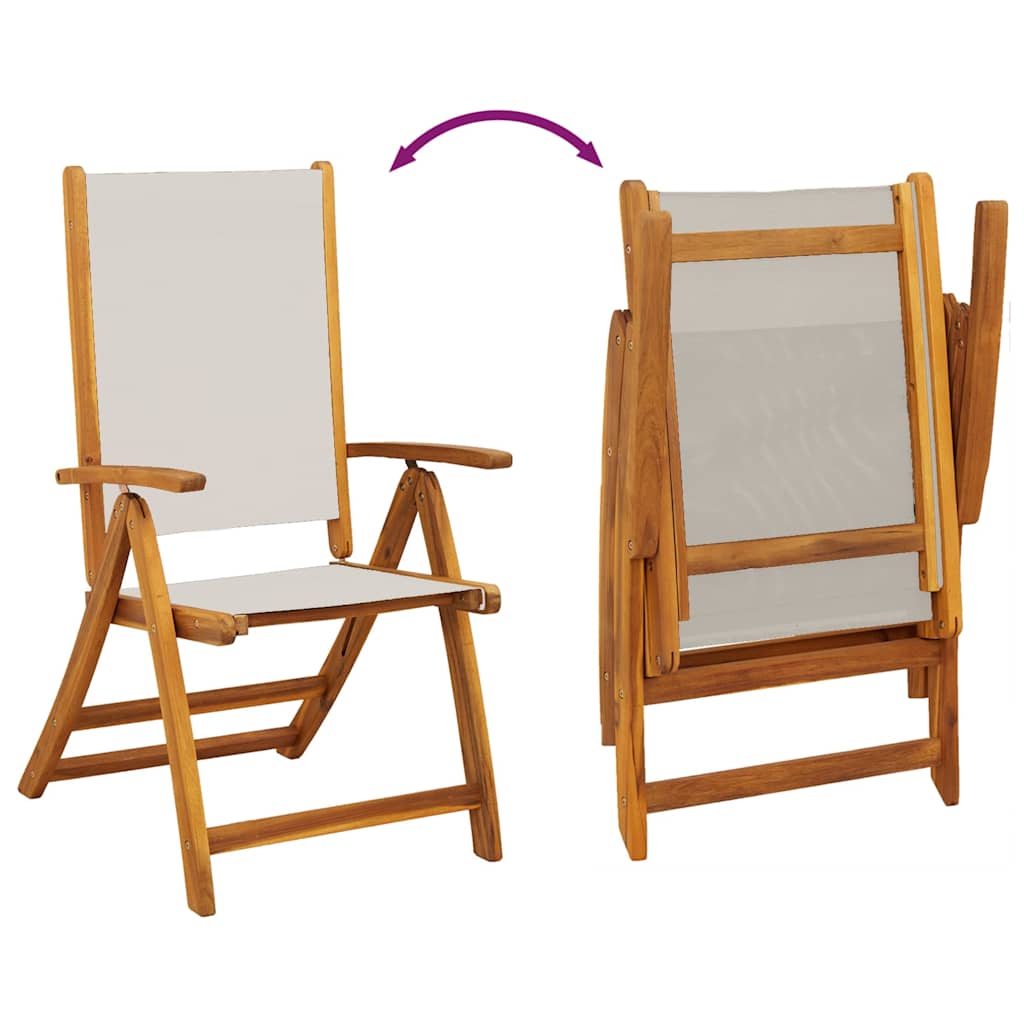 vidaXL Chaises de jardin 4 pcs Pliables Bois d'acacia massif et textilène