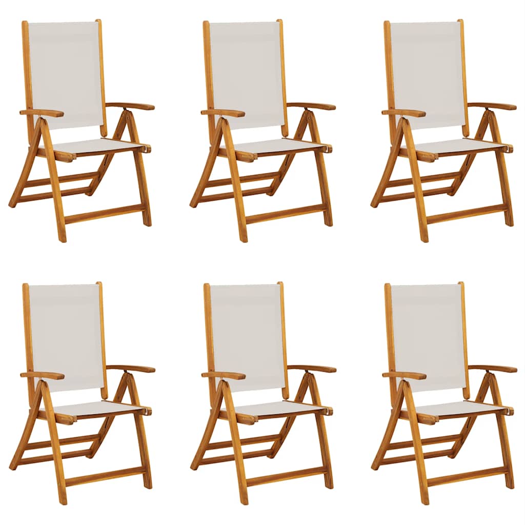 vidaXL Chaises de jardin 6 pcs Pliantes Bois d'acacia massif et textilène
