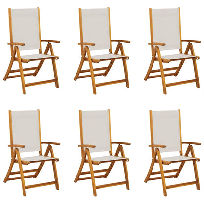 vidaXL Chaises de jardin 6 pcs Pliantes Bois d'acacia massif et textilène