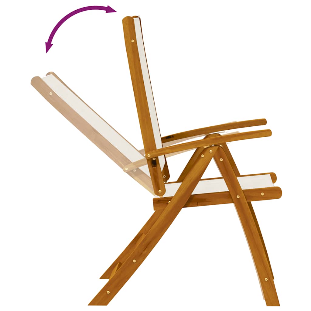 vidaXL Chaises de jardin 6 pcs Pliantes Bois d'acacia massif et textilène