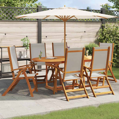 vidaXL Chaises de jardin 6 pcs Pliantes Bois d'acacia massif et textilène