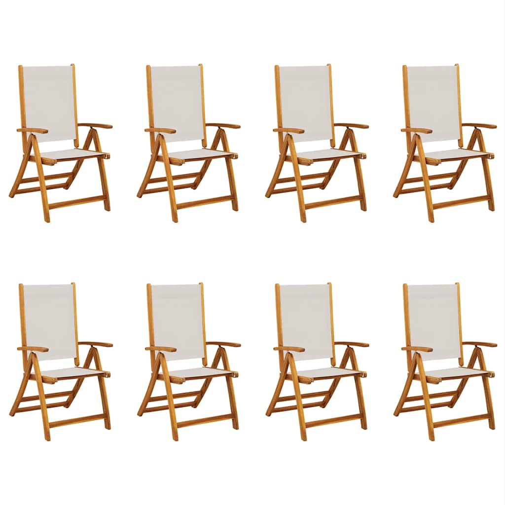 vidaXL Chaises de jardin 8 pcs Pliantes Bois d'acacia massif et textilène