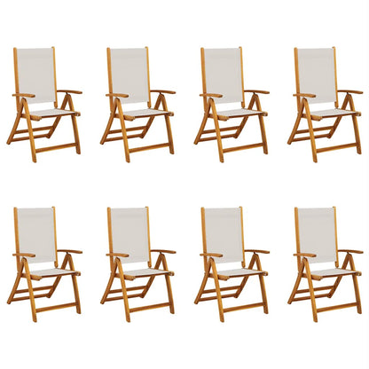vidaXL Chaises de jardin 8 pcs Pliantes Bois d'acacia massif et textilène