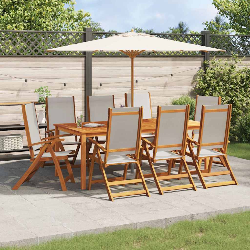 vidaXL Chaises de jardin 8 pcs Pliantes Bois d'acacia massif et textilène