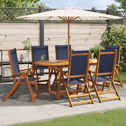 vidaXL Gartenstühle 6 Stk. Klappbar Massivholz Akazie und Textilene