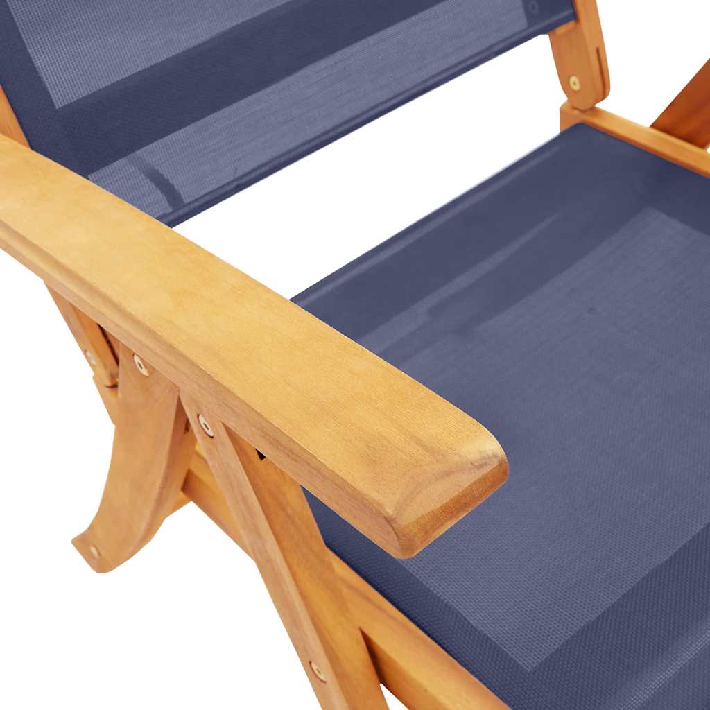vidaXL Gartenstühle 8 Stk. Klappbar Massivholz Akazie und Textilene
