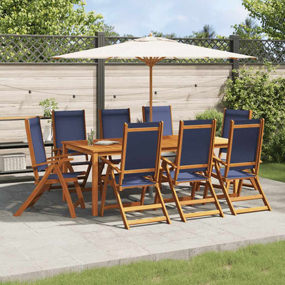 vidaXL Gartenstühle 8 Stk. Klappbar Massivholz Akazie und Textilene