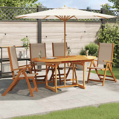 vidaXL Gartenstühle 4 Stk. Klappbar Massivholz Akazie und Textilene