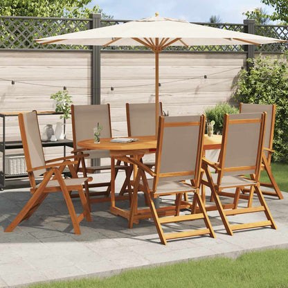 vidaXL Gartenstühle 6 Stk. Klappbar Massivholz Akazie und Textilene
