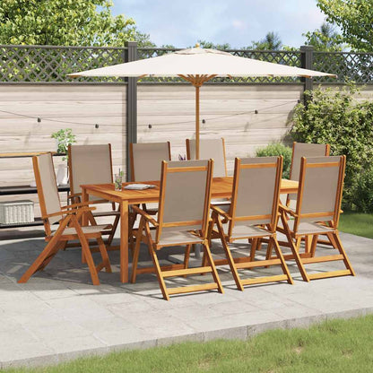 vidaXL Gartenstühle 8 Stk. Klappbar Massivholz Akazie und Textilene