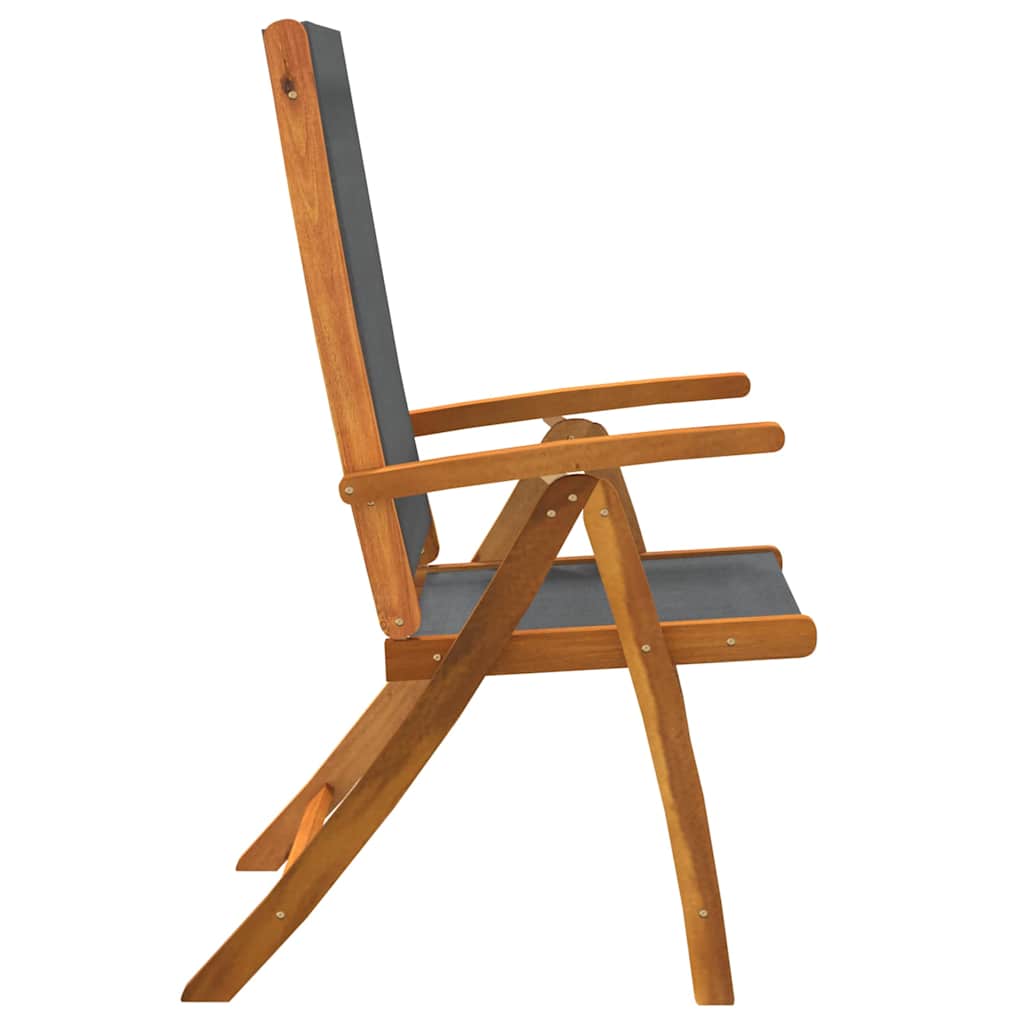 vidaXL Ensemble repas de jardin 5 pcs Bois d'acacia massif et textilène