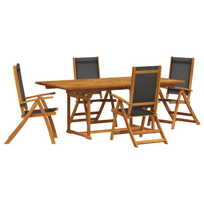 vidaXL Ensemble de salle à manger de jardin 5 pcs en bois d'acacia massif et textilène