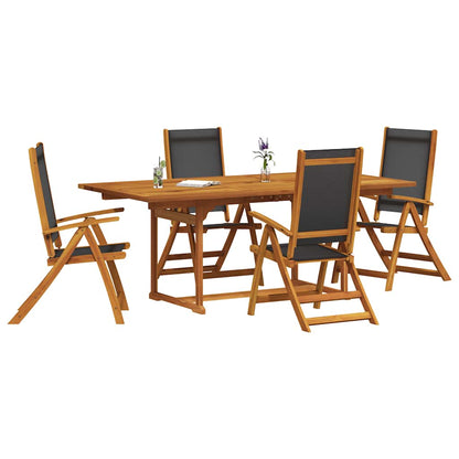 vidaXL Ensemble de salle à manger de jardin 5 pcs en bois d'acacia massif et textilène