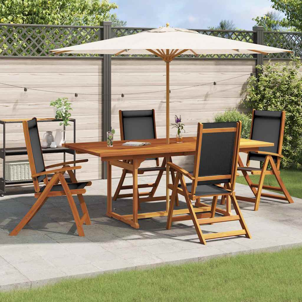 vidaXL Ensemble de salle à manger de jardin 5 pcs en bois d'acacia massif et textilène