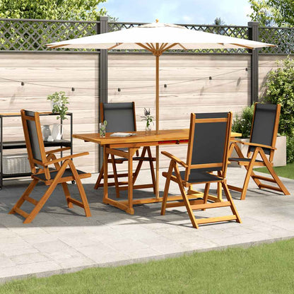 vidaXL 5-tlg. Garten-Essgruppe Massivholz Akazie und Textilene