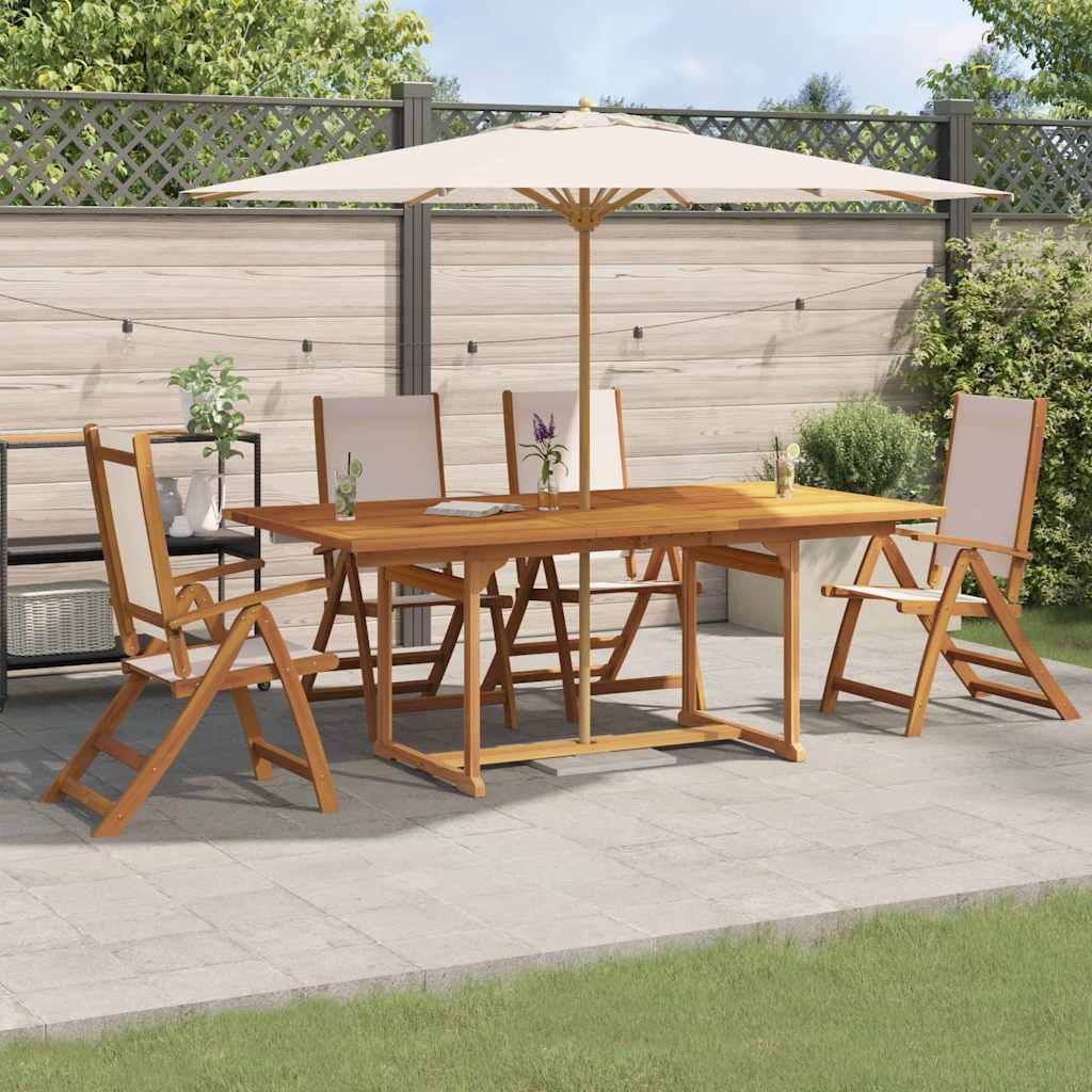 vidaXL 5-tlg. Garten-Essgruppe Massivholz Akazie und Textilene