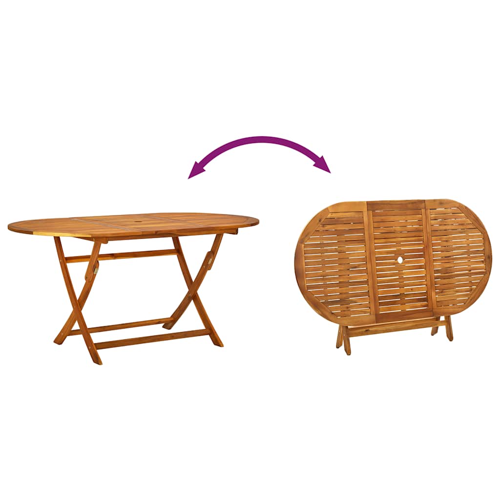 vidaXL 5-tlg. Garten-Essgruppe Massivholz Akazie und Textilene