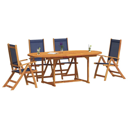 vidaXL Salon de jardin 5 pcs Bois d'acacia massif et textilène