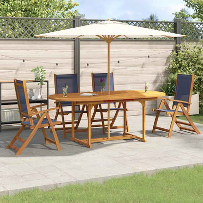 vidaXL Salon de jardin 5 pcs Bois d'acacia massif et textilène