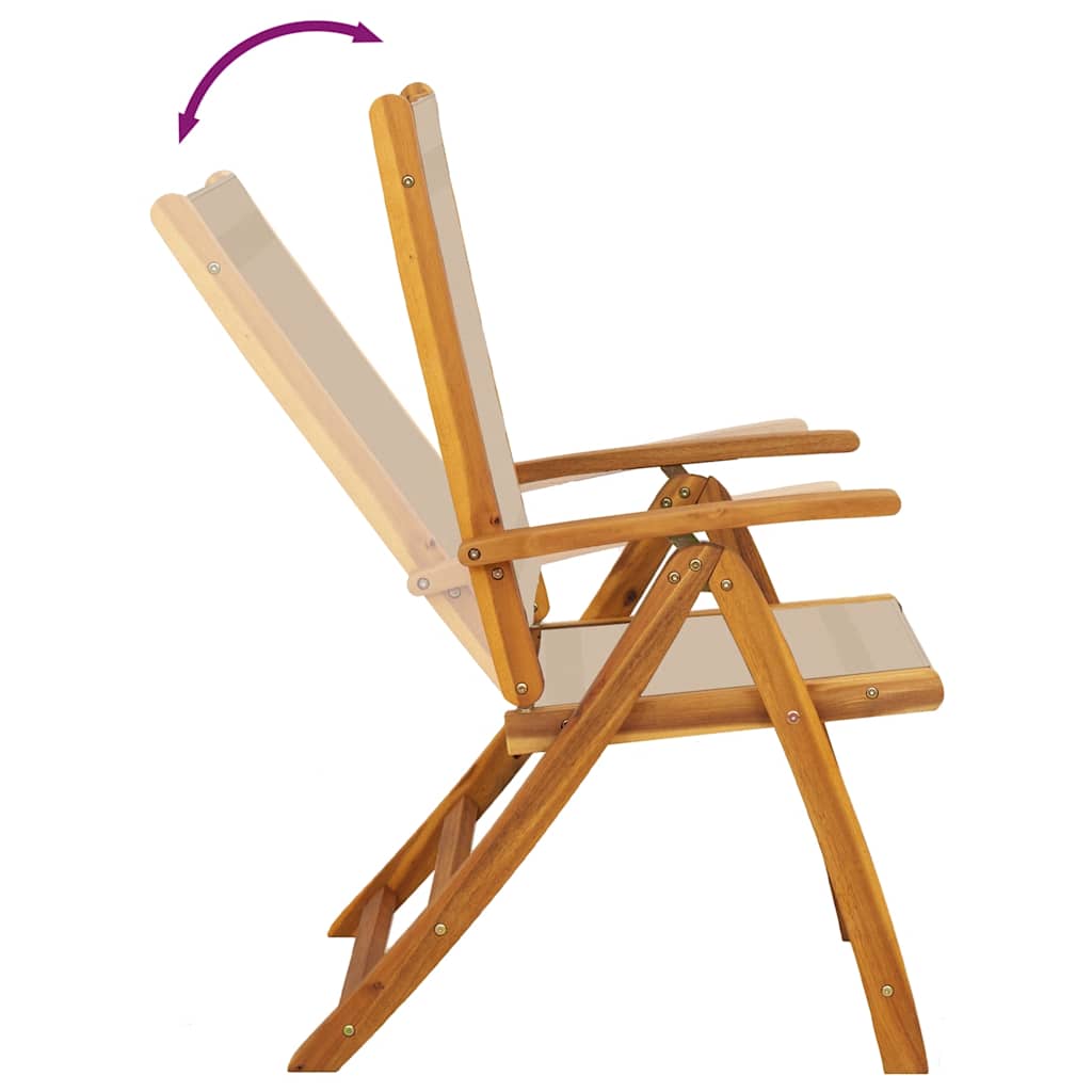 7-tlg. Garten-Essgruppe Massivholz Akazie und Textilene