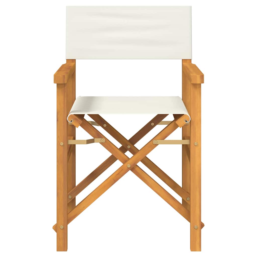vidaXL Regiestuhl Klappbar Creme Massivholz Teak