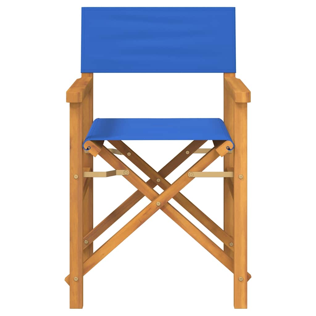 vidaXL Regiestuhl Klappbar Blau Massivholz Teak