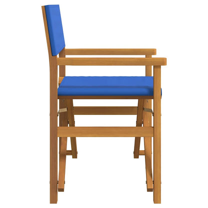 vidaXL Regiestuhl Klappbar Blau Massivholz Teak