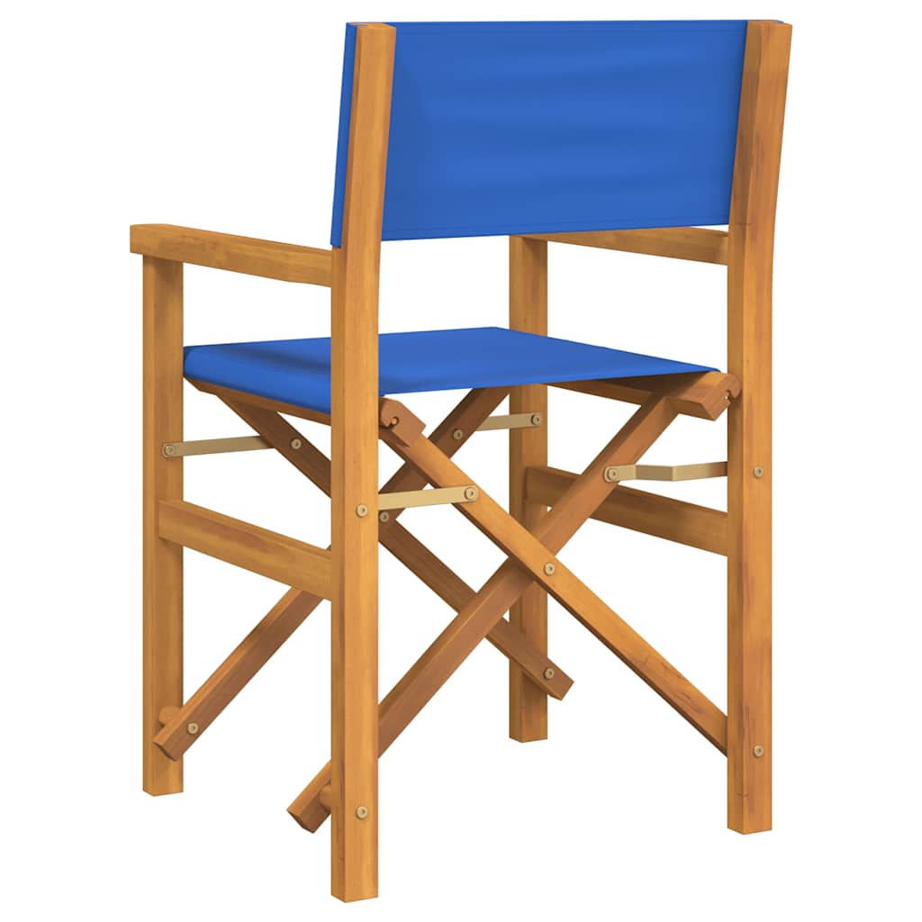 vidaXL Regiestuhl Klappbar Blau Massivholz Teak