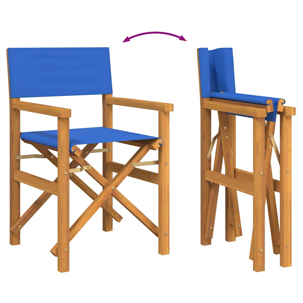 vidaXL Regiestuhl Klappbar Blau Massivholz Teak