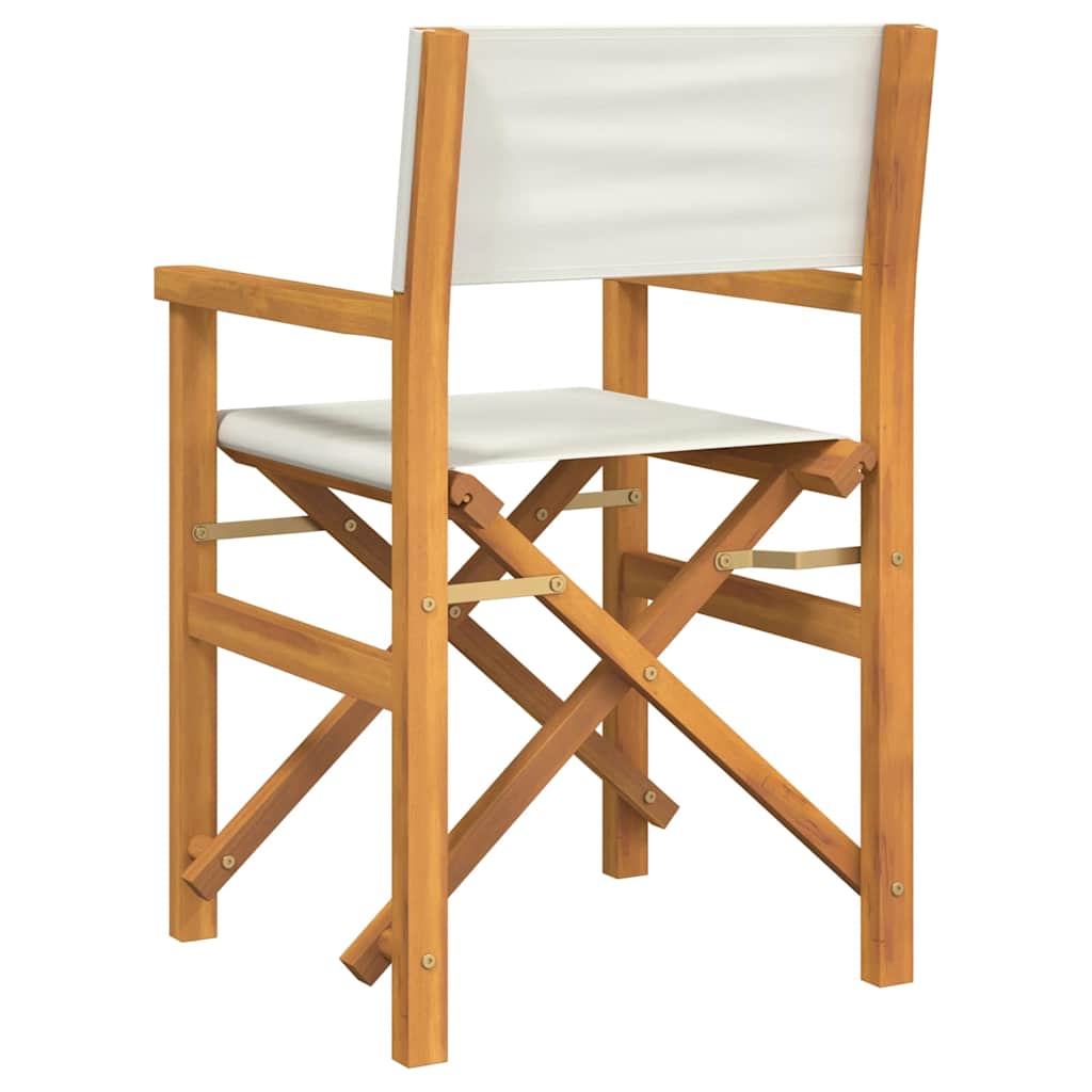 vidaXL Regiestühle 2 Stk. Klappbar Creme Massivholz Teak