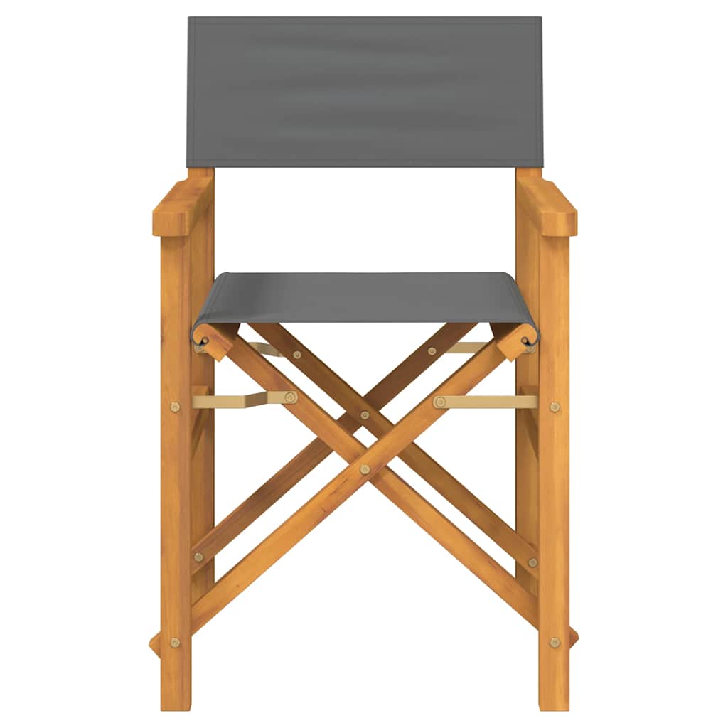vidaXL Regiestühle 2 Stk. Klappbar Grau Massivholz Teak