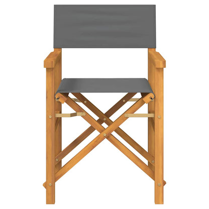 vidaXL Regiestühle 2 Stk. Klappbar Grau Massivholz Teak