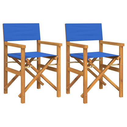 vidaXL Regiestühle 2 Stk. Klappbar Blau Massivholz Teak