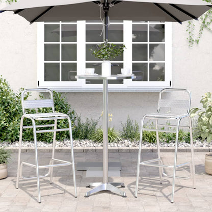 vidaXL Table de bar d'extérieur réglable en hauteur Ø59,5x70/114,5 cm Aluminium