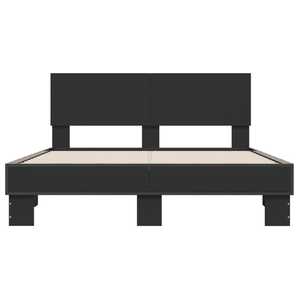 vidaXL Bettgestell Schwarz 140x200 cm Holzwerkstoff und Metall
